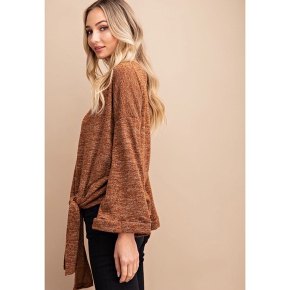 NEW! Marbled Knit Self tie Top! - Picture 5 of 5